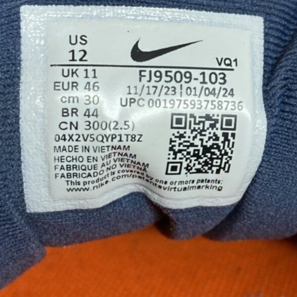 Nike Air Winflo 11 Sail Running Shoes Orange Blue Mens Size12 Sneaker FJ9509-103